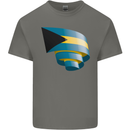 Curled Bahamas Flag Bahamians Day Football Kids T-Shirt Childrens Charcoal