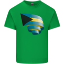 Curled Bahamas Flag Bahamians Day Football Kids T-Shirt Childrens Irish Green