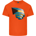 Curled Bahamas Flag Bahamians Day Football Kids T-Shirt Childrens Orange