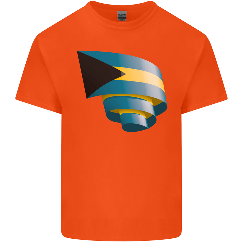 Curled Bahamas Flag Bahamians Day Football Kids T-Shirt Childrens Orange