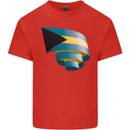 Curled Bahamas Flag Bahamians Day Football Kids T-Shirt Childrens Red