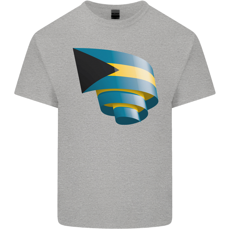 Curled Bahamas Flag Bahamians Day Football Kids T-Shirt Childrens Sports Grey