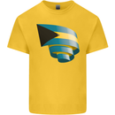 Curled Bahamas Flag Bahamians Day Football Kids T-Shirt Childrens Yellow
