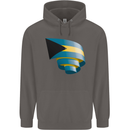 Curled Bahamas Flag Bahamians Day Football Mens 80% Cotton Hoodie Charcoal
