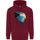 Curled Bahamas Flag Bahamians Day Football Mens 80% Cotton Hoodie Maroon