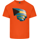 Curled Bahamas Flag Bahamians Day Football Mens Cotton T-Shirt Tee Top Orange