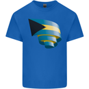 Curled Bahamas Flag Bahamians Day Football Mens Cotton T-Shirt Tee Top Royal Blue