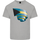 Curled Bahamas Flag Bahamians Day Football Mens Cotton T-Shirt Tee Top Sports Grey