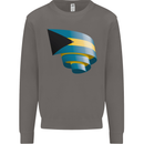 Curled Bahamas Flag Bahamians Day Football Mens Sweatshirt Jumper Charcoal