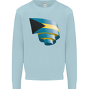 Curled Bahamas Flag Bahamians Day Football Mens Sweatshirt Jumper Light Blue