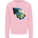 Curled Bahamas Flag Bahamians Day Football Mens Sweatshirt Jumper Light Pink