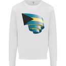Curled Bahamas Flag Bahamians Day Football Mens Sweatshirt Jumper White