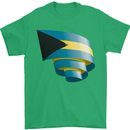 Curled Bahamas Flag Bahamians Day Football Mens T-Shirt 100% Cotton Irish Green