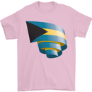 Curled Bahamas Flag Bahamians Day Football Mens T-Shirt 100% Cotton Light Pink