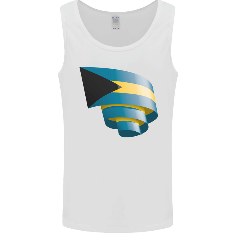 Curled Bahamas Flag Bahamians Day Football Mens Vest Tank Top White