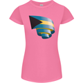 Curled Bahamas Flag Bahamians Day Football Womens Petite Cut T-Shirt Azalea