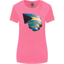 Curled Bahamas Flag Bahamians Day Football Womens Wider Cut T-Shirt Azalea