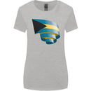 Curled Bahamas Flag Bahamians Day Football Womens Wider Cut T-Shirt Sports Grey