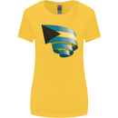 Curled Bahamas Flag Bahamians Day Football Womens Wider Cut T-Shirt Yellow