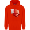 Curled Bahrain Flag Bahraini Day Football Childrens Kids Hoodie Bright Red