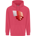 Curled Bahrain Flag Bahraini Day Football Childrens Kids Hoodie Heliconia