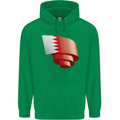 Curled Bahrain Flag Bahraini Day Football Childrens Kids Hoodie Irish Green
