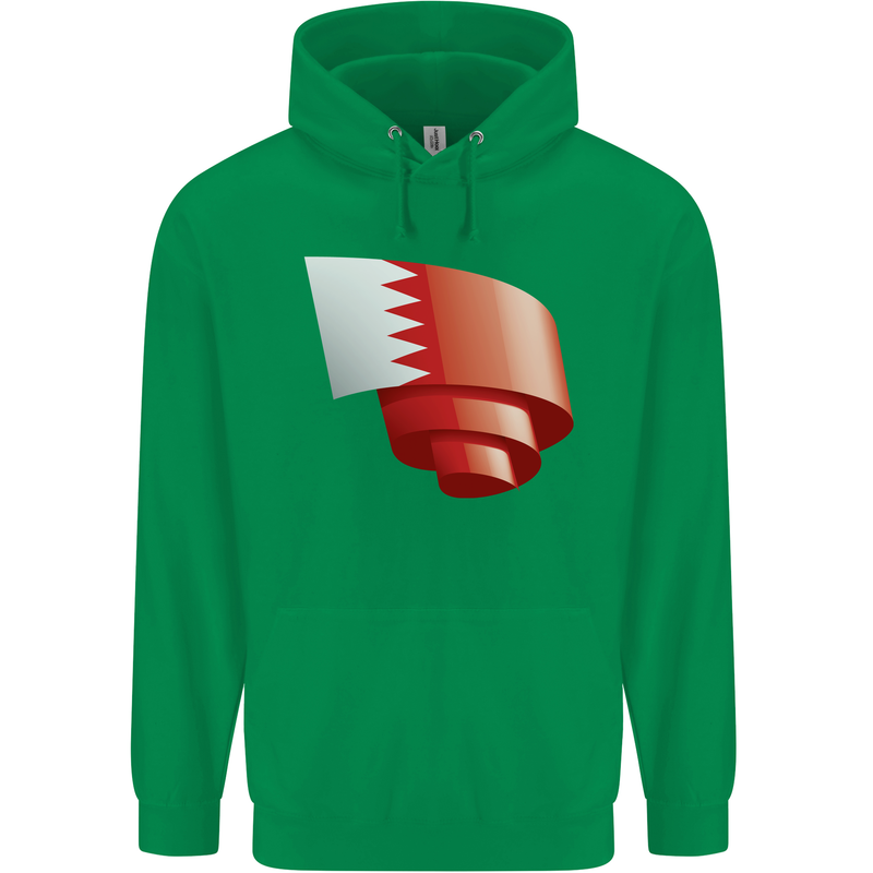 Curled Bahrain Flag Bahraini Day Football Childrens Kids Hoodie Irish Green