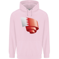 Curled Bahrain Flag Bahraini Day Football Childrens Kids Hoodie Light Pink