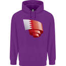 Curled Bahrain Flag Bahraini Day Football Childrens Kids Hoodie Purple