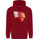 Curled Bahrain Flag Bahraini Day Football Childrens Kids Hoodie Red