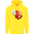 Curled Bahrain Flag Bahraini Day Football Childrens Kids Hoodie Yellow