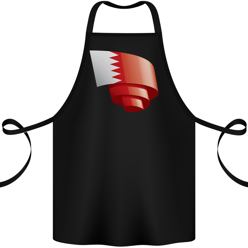 Curled Bahrain Flag Bahraini Day Football Cotton Apron 100% Organic Black