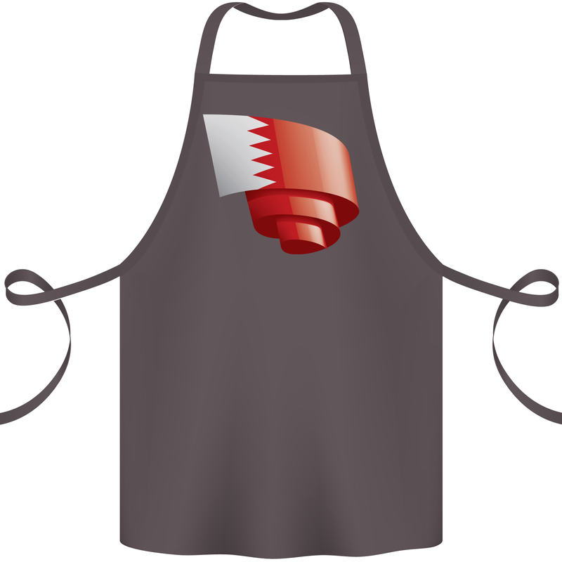 Curled Bahrain Flag Bahraini Day Football Cotton Apron 100% Organic Dark Grey