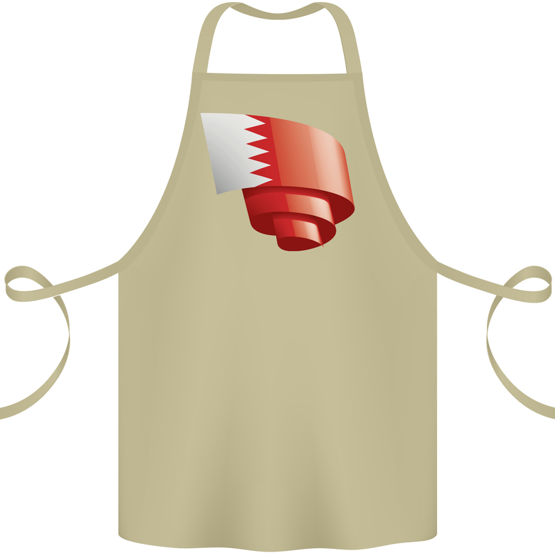 Curled Bahrain Flag Bahraini Day Football Cotton Apron 100% Organic Khaki