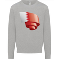 Curled Bahrain Flag Bahraini Day Football Kids Sweatshirt Jumper Sports Grey