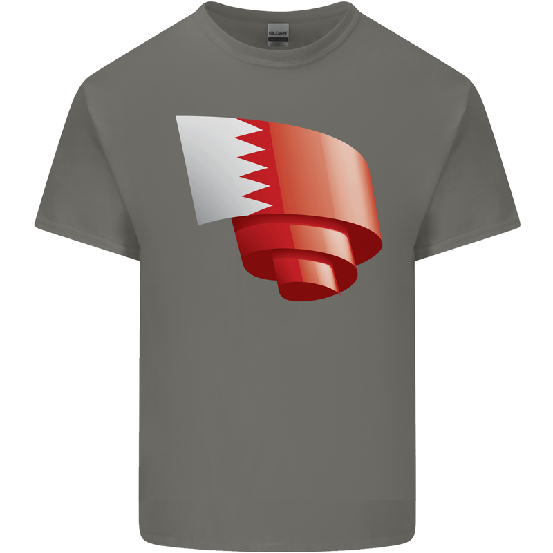 Curled Bahrain Flag Bahraini Day Football Kids T-Shirt Childrens Charcoal