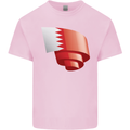 Curled Bahrain Flag Bahraini Day Football Kids T-Shirt Childrens Light Pink