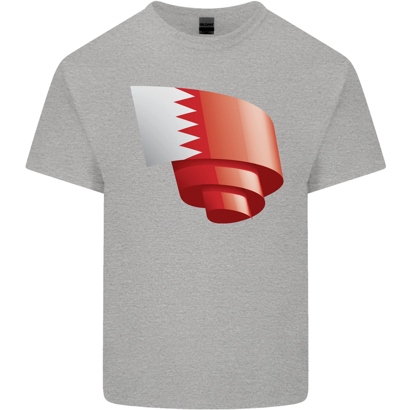 Curled Bahrain Flag Bahraini Day Football Kids T-Shirt Childrens Sports Grey