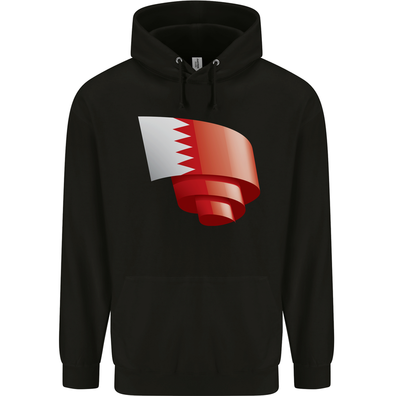 Curled Bahrain Flag Bahraini Day Football Mens 80% Cotton Hoodie Black