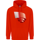 Curled Bahrain Flag Bahraini Day Football Mens 80% Cotton Hoodie Bright Red