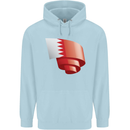 Curled Bahrain Flag Bahraini Day Football Mens 80% Cotton Hoodie Light Blue