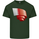 Curled Bahrain Flag Bahraini Day Football Mens Cotton T-Shirt Tee Top Forest Green