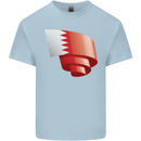 Curled Bahrain Flag Bahraini Day Football Mens Cotton T-Shirt Tee Top Light Blue