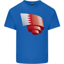 Curled Bahrain Flag Bahraini Day Football Mens Cotton T-Shirt Tee Top Royal Blue
