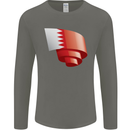 Curled Bahrain Flag Bahraini Day Football Mens Long Sleeve T-Shirt Charcoal
