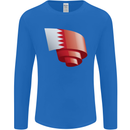 Curled Bahrain Flag Bahraini Day Football Mens Long Sleeve T-Shirt Royal Blue