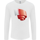 Curled Bahrain Flag Bahraini Day Football Mens Long Sleeve T-Shirt White