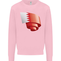 Curled Bahrain Flag Bahraini Day Football Mens Sweatshirt Jumper Light Pink