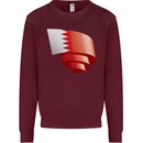 Curled Bahrain Flag Bahraini Day Football Mens Sweatshirt Jumper Maroon
