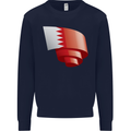 Curled Bahrain Flag Bahraini Day Football Mens Sweatshirt Jumper Navy Blue